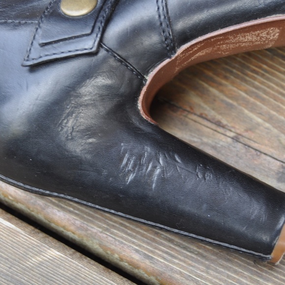 FRYE Black Leather Liv Booties - Hidden Platform - Picture 6 of 8